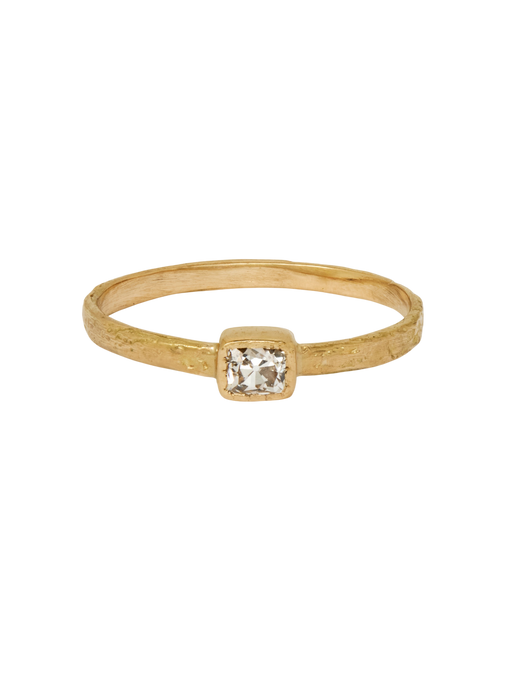 Mon Chéri Hammered Ring with an Old-Cut Cushion 0,29cts Diamond photo