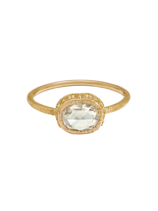 Syracuse Ring with a 1.09-carat cushion-cut rose-cut diamond, yellow gold photo