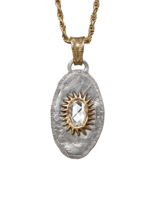 Solis Lux oval small diamond rosecut sun pendant photo