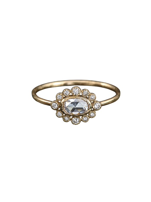 Sagan 0.3cts Rosecut diamonds yellow gold ring photo