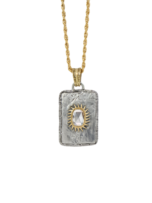 Solis Lux rectangular pendant GM sun rose-cut diamond photo