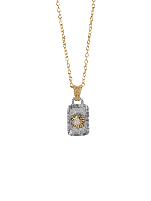 Solis Lux rectangular small model sun diamond pendant photo