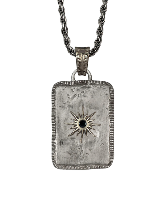 Solis Lux rectangular GM black diamond pendant photo