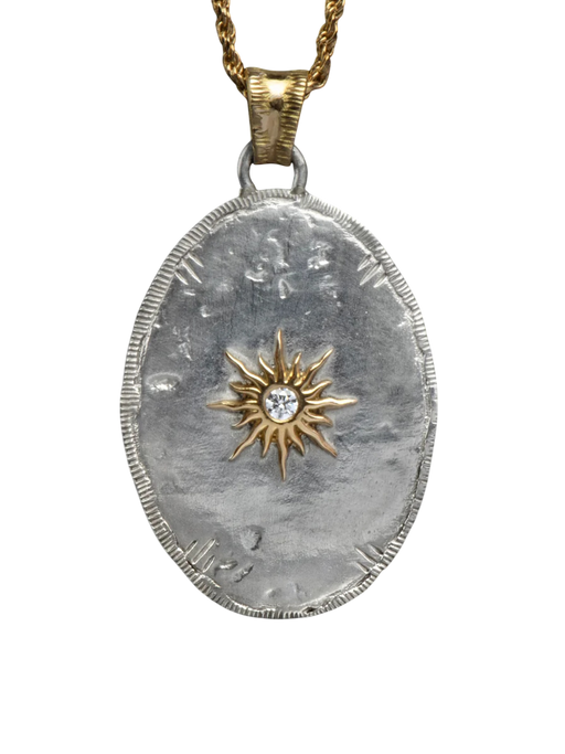 Solis Lux oval large model sun diamond pendant photo