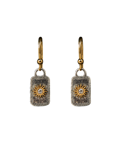 Solis Lux rectangle PM sun diamond yellow gold and silver photo