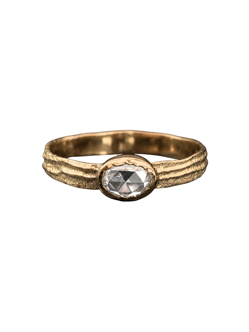 Sitia Ring PM oval rosecut diamond 0.37cts and yellow gold photo