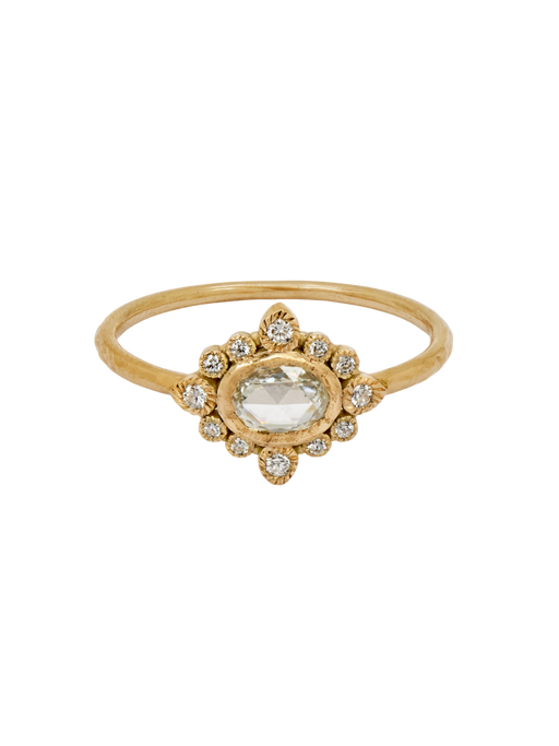 Sagan Perse Ring with 0.28 cts White Rose-Cut Diamond, Yellow Gold photo
