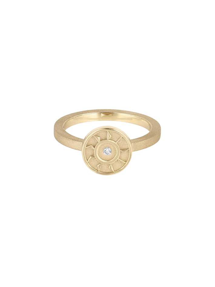 Ennead ring with white diamond