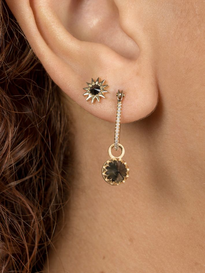 Pavé half latch earring