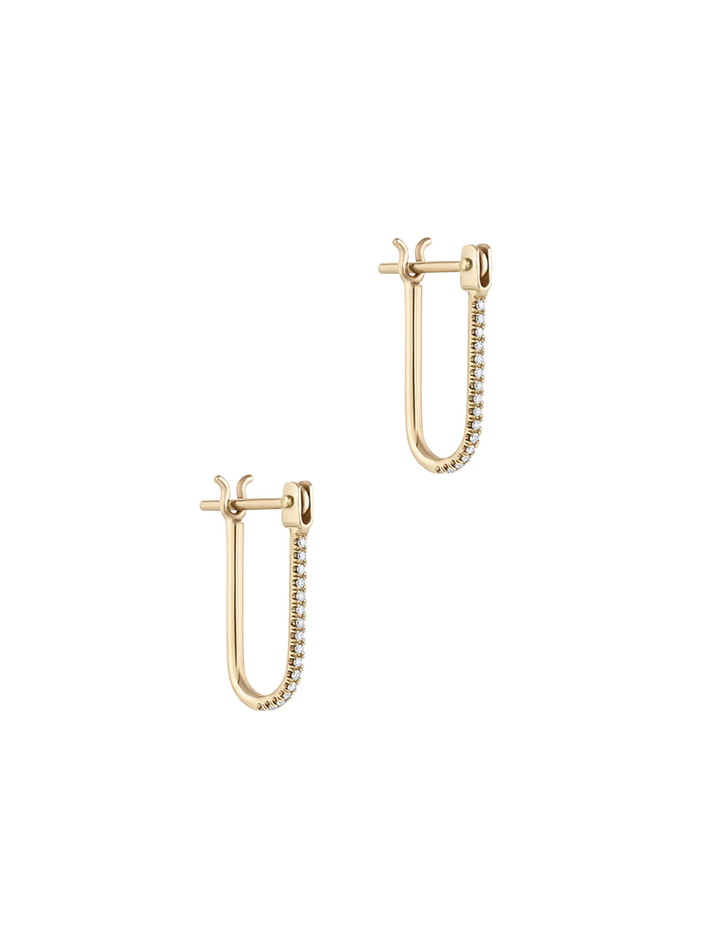 Pavé half latch earring