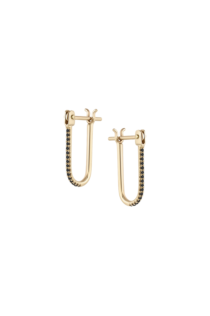 Pavé half latch earring