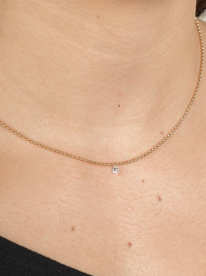 Single floating diamond necklace