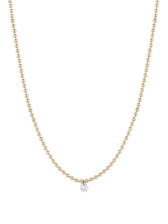 Single floating diamond necklace