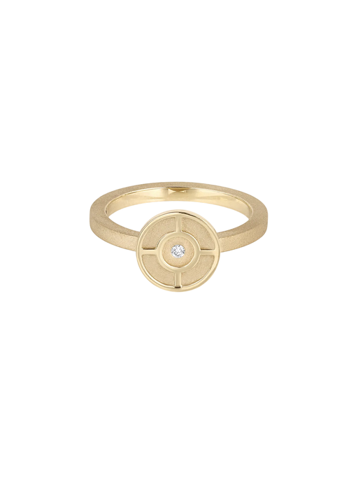 Compass ring with white diamond photo
