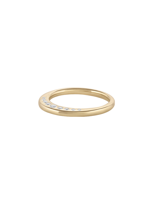 Crescent ring with white diamonds photo