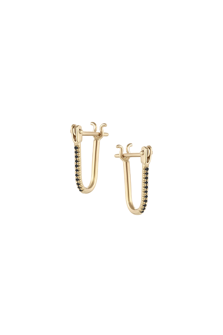 Pavé huggie latch earring