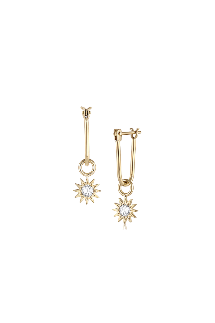 Inverted diamond spur earring