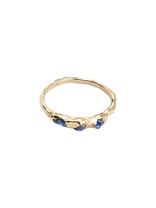 Mini cobblestone blue sapphire ring photo