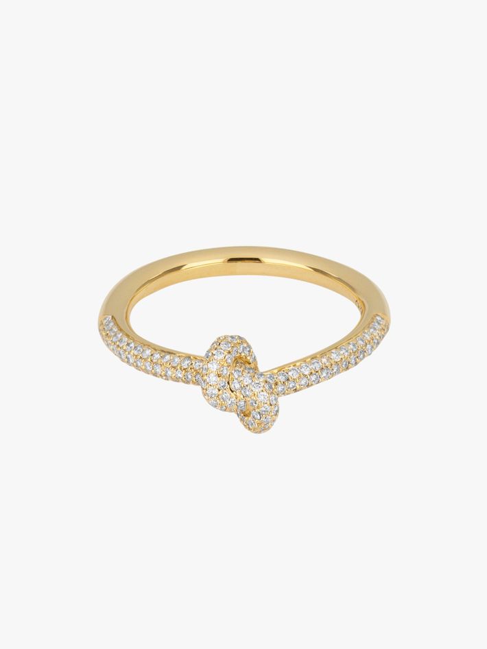 Absolutely slim knot pavé diamond ring