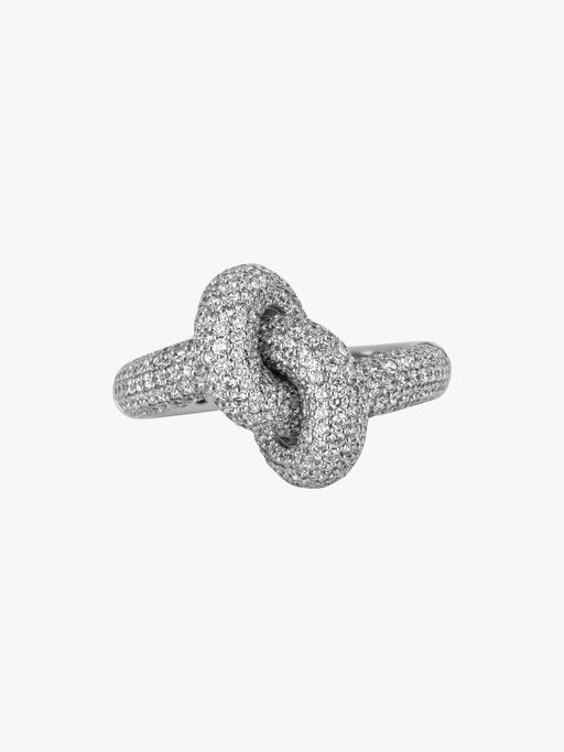 Absolutely loose knot pavé diamond ring photo