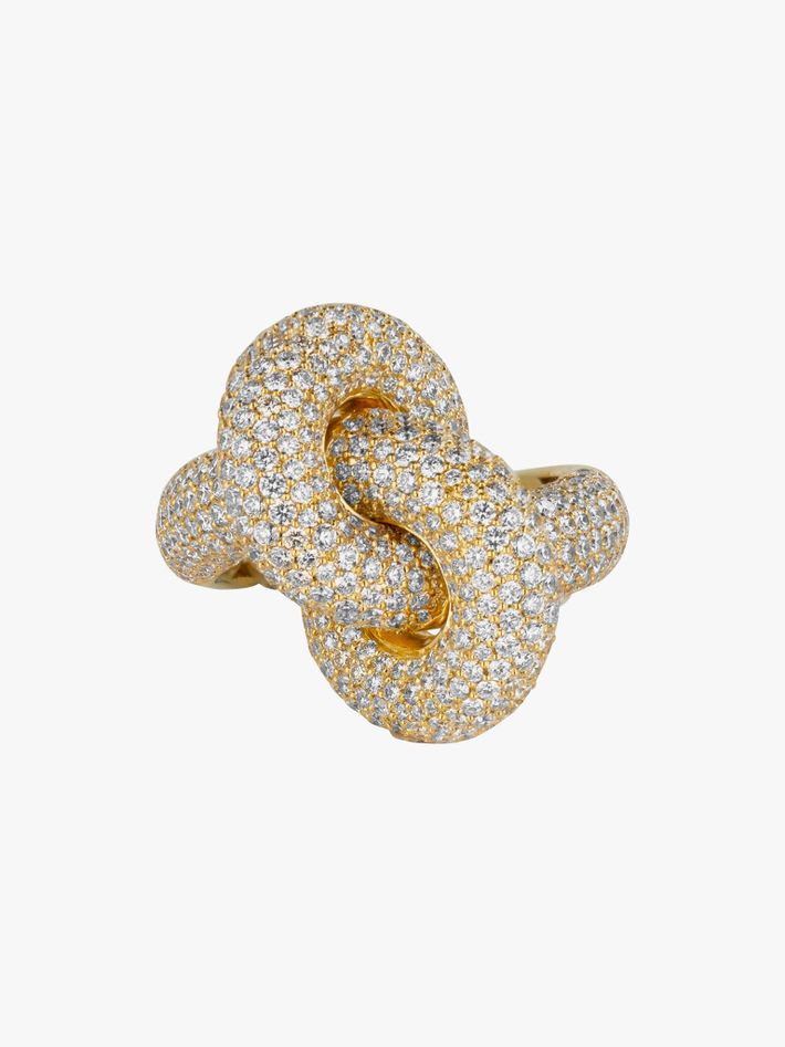 Absolutely fat knot pavé diamond ring