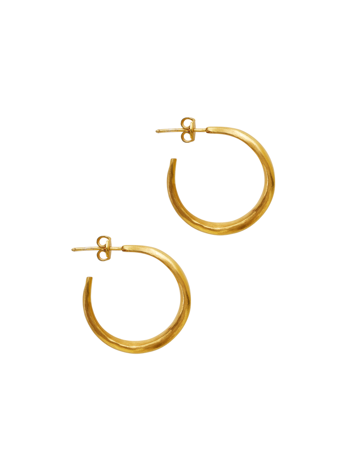 Small gold chenier hoop earrings