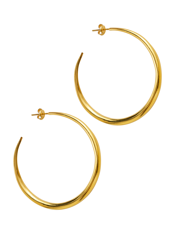Large gold chenier hoop earrings