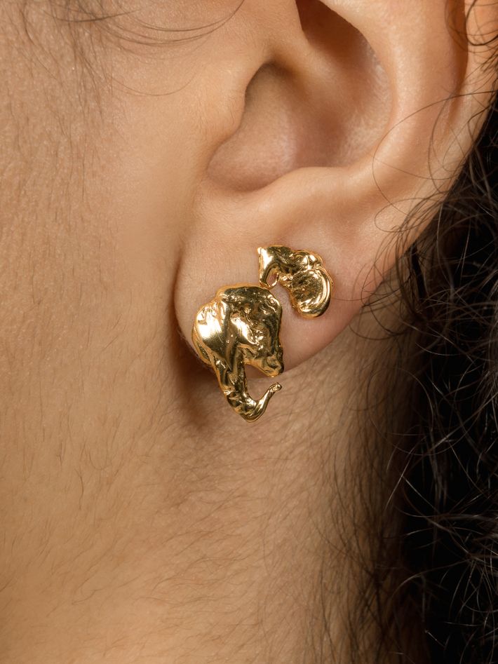 Euphoria elephant earrings 14ct gold