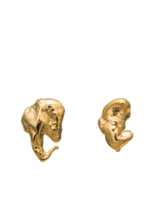 Euphoria elephant earrings 14ct gold photo
