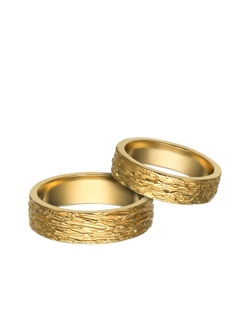 Coral reef wedding band 14 ct gold / female photo