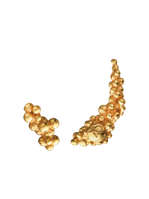 Céleste deux asymmetrical stud earrings 14ct gold photo