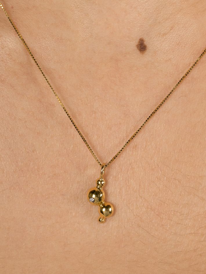Diamond bubble necklace 14 ct gold