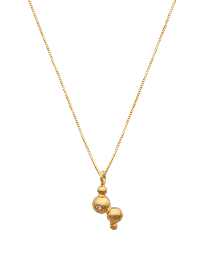 Diamond bubble necklace 14 ct gold