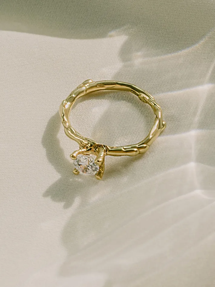 Eternity engagement ring 14 ct gold