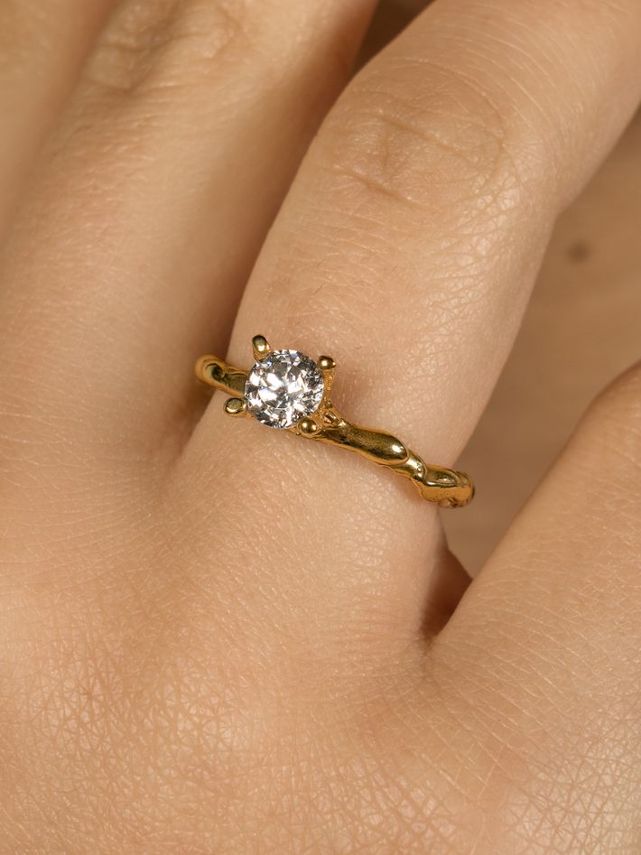 Eternity engagement ring 14 ct gold