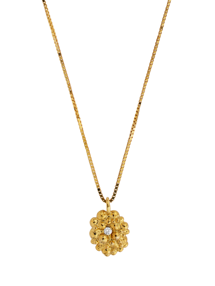 Céleste deux oval necklace 14ct gold and diamond