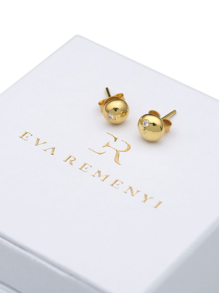 Diamond bubble earrings 14 ct gold