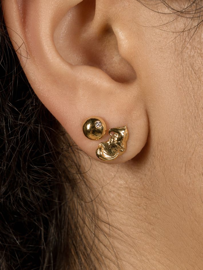 Diamond bubble earrings 14 ct gold