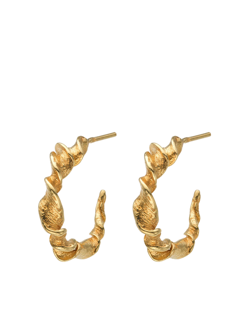 Twisted hoop earrings 14 ct gold photo