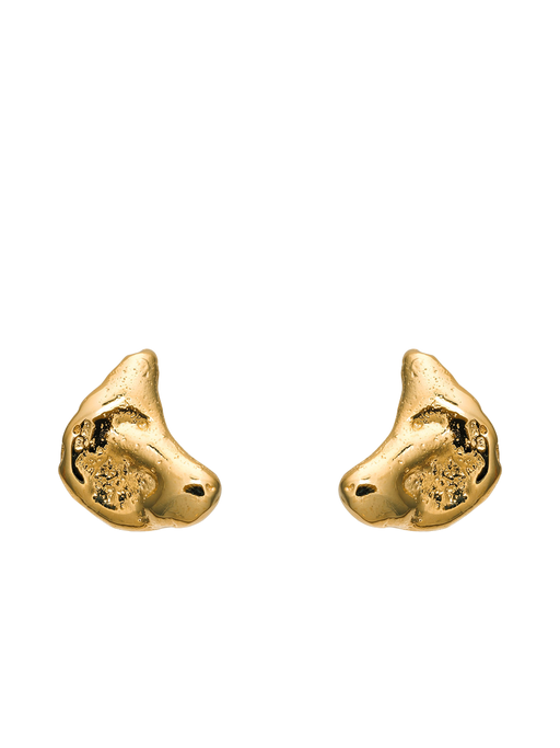 Talisman half moon earrings 14 ct gold photo