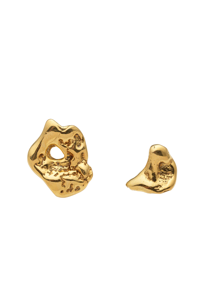 Talisman small moon earrings gold vermeil