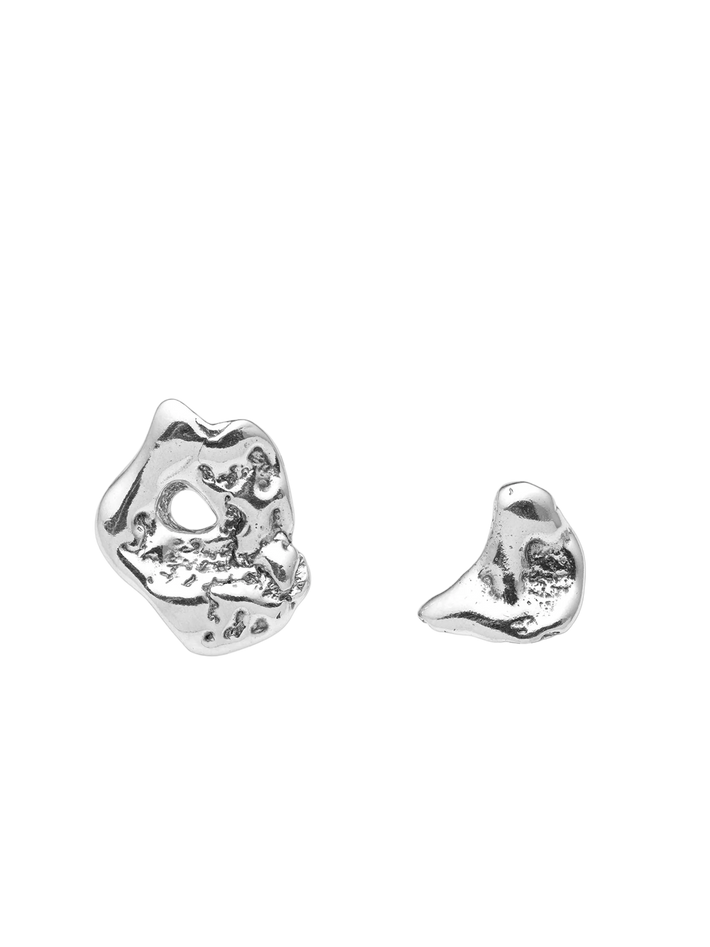 Talisman small moon earrings silver