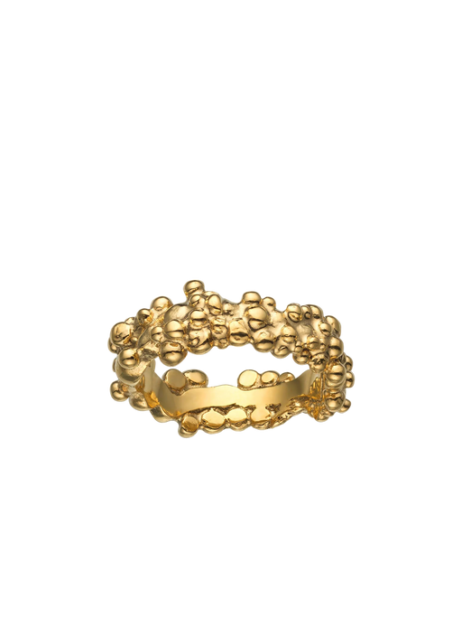 Caviar ring 14 ct gold photo