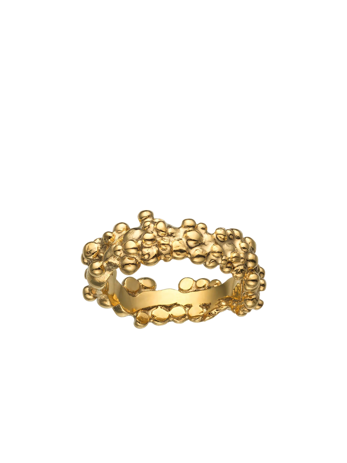 Caviar ring 14 ct gold