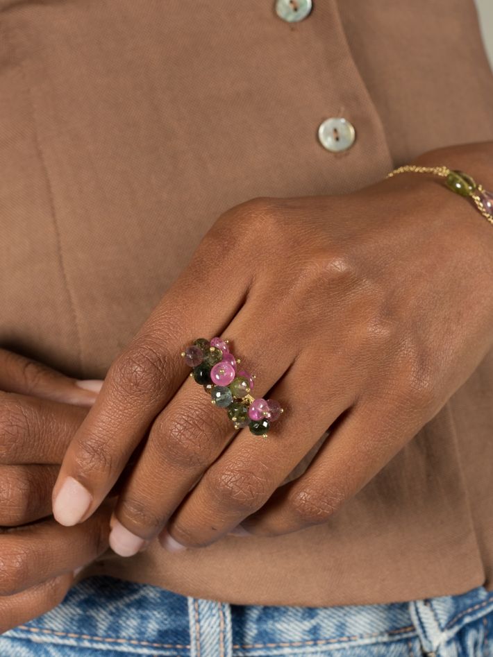 Tourmaline and pink sapphire ring