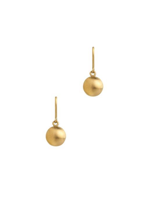 Gold round button earrings photo