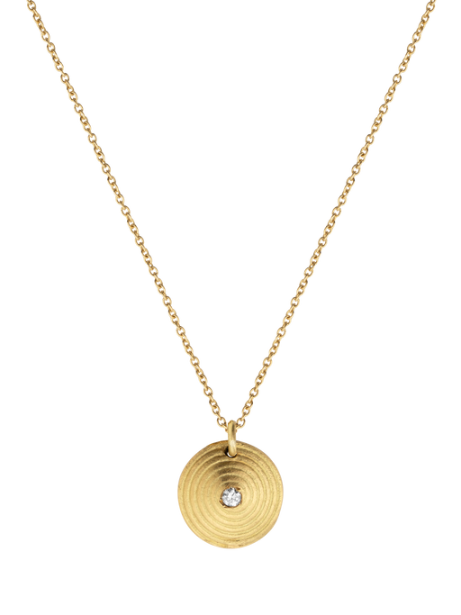 Gold chain necklace and diamond pendant  photo