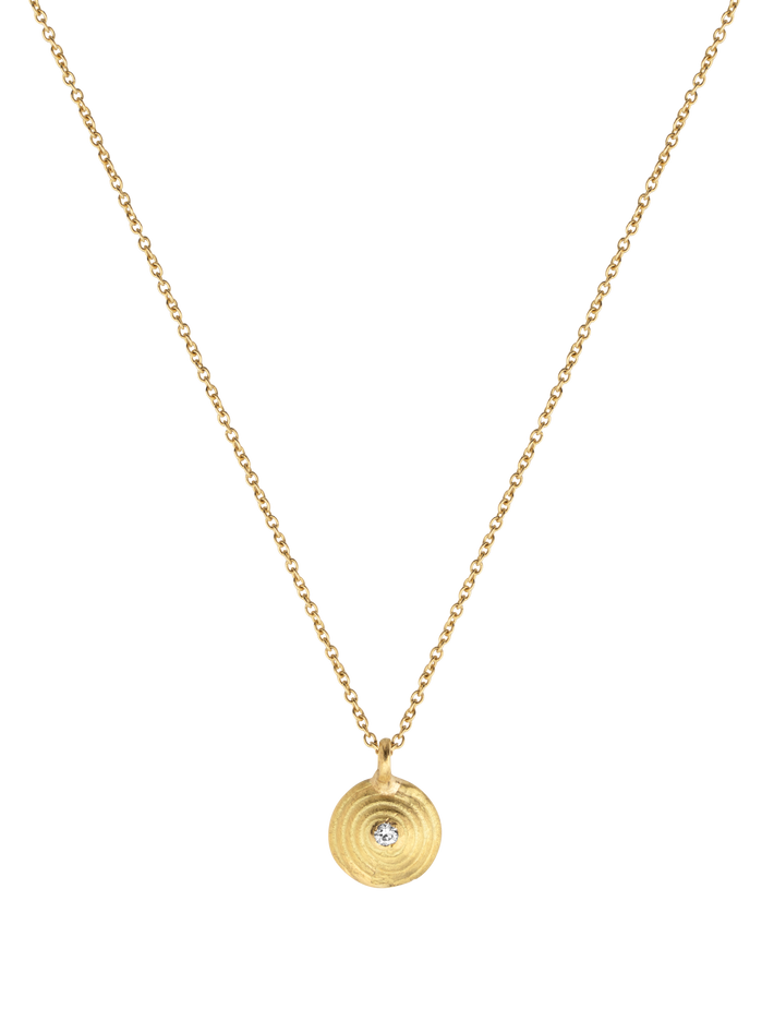 Gold chain necklace and small diamond pendant 