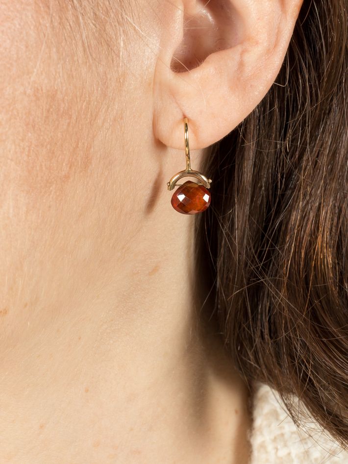 Orange garnet earrings