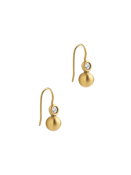 Diamond and gold bead earrings photo